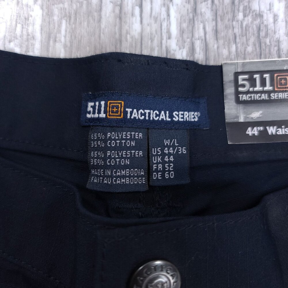 5.11 Tactical Pants Mens 44x36 Navy Taclite Ripstop Jean Cut Mid Rise Straight - Picture 7 of 9